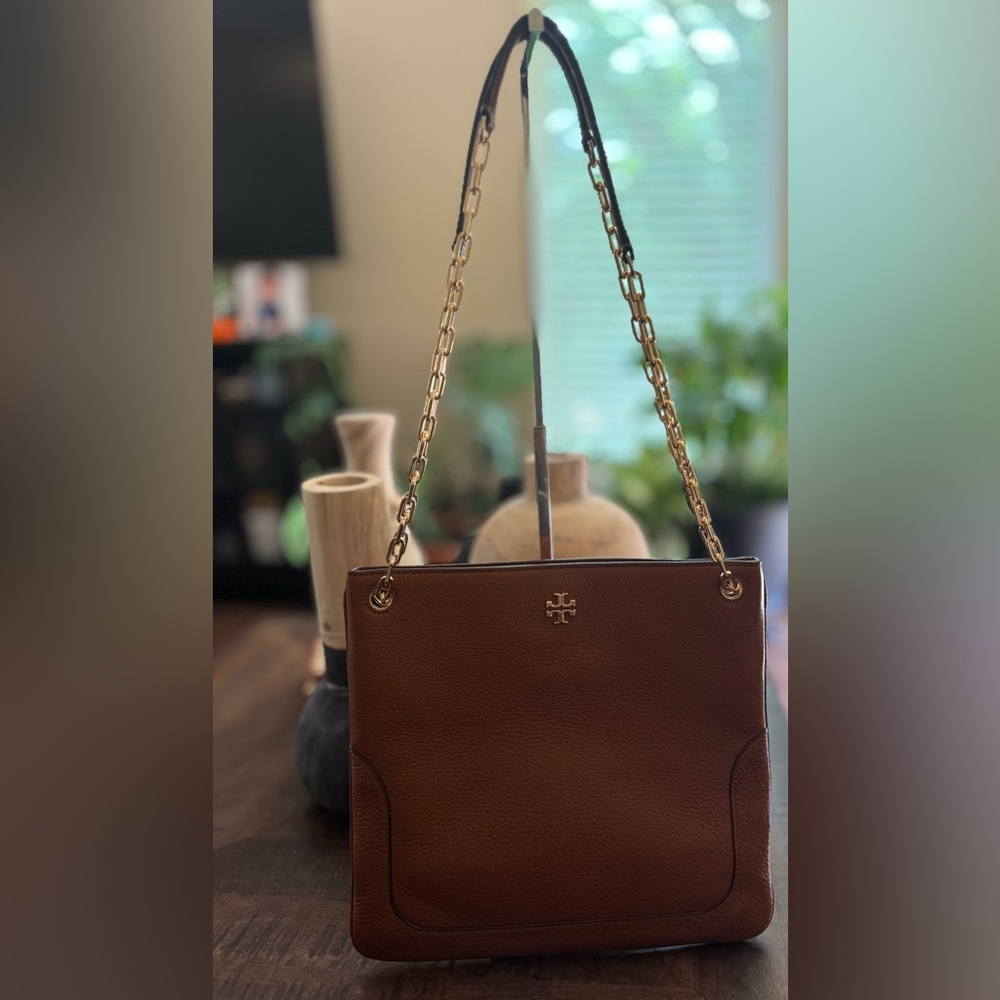 EUC Tory Burch Brown Chain Strap Shoulder Bag